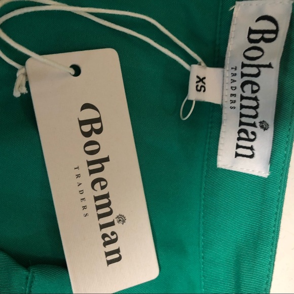 BOHEMIAN TRADERS Dreamer Dress in Emerald Green, lace short sleeves, size XS-12 - Picture 12 of 13